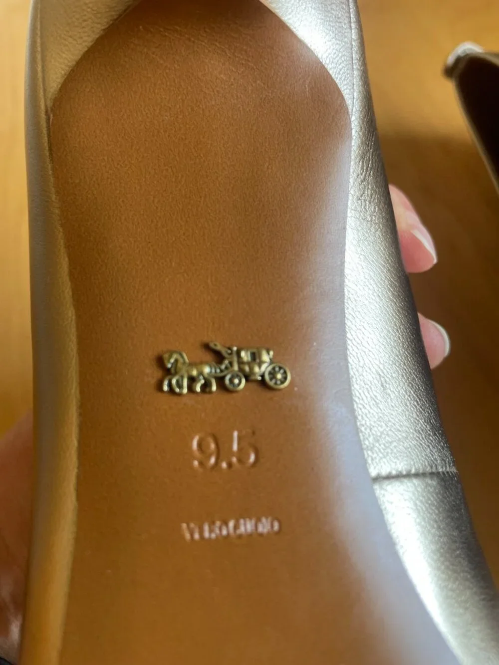 Coach Waverly Pumps, Gold Metallic, Size 9.5
